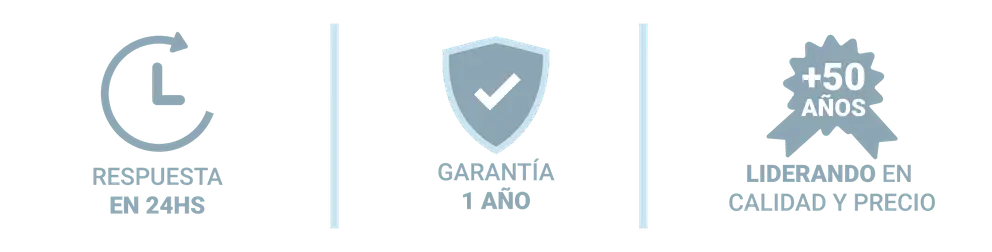 Respuesta en 24hs - Garantía 1 año - +50 años liderando en calidad y precio